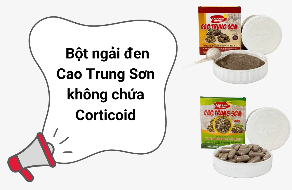 Bột ngải đen Cao Trung Sơn không chứa Corticoid