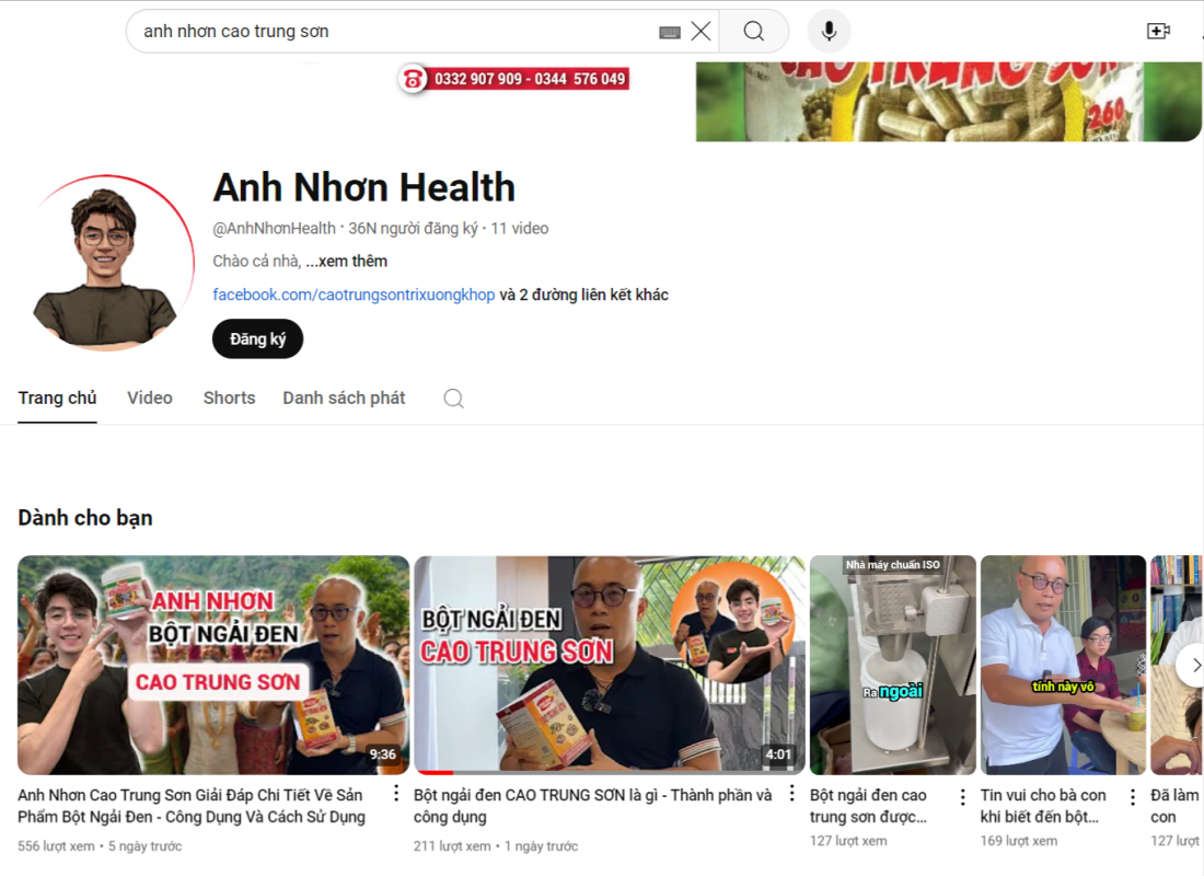Kênh youtube Anh Nhơn Health