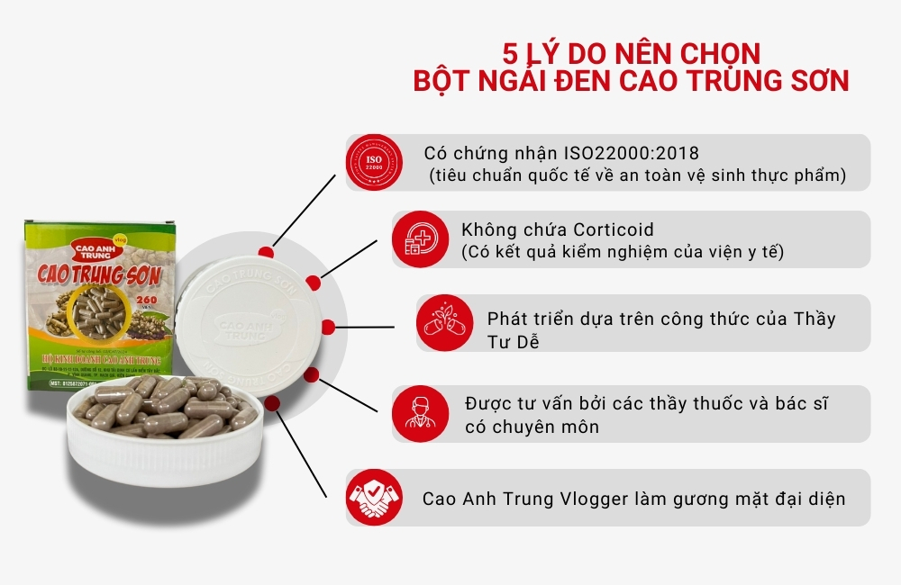 5 lý do nên chọn bột ngải đen Cao Trung Sơn