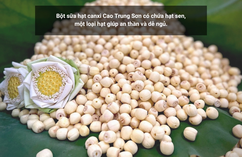 Bột sữa hạt canxi Cao Trung Sơn có chứa hạt sen