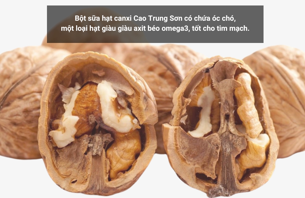 Bột sữa hạt canxi Cao Trung Sơn có chứa óc chó 