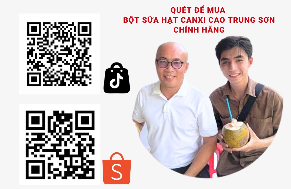 Quét mã QR để mua bột sữa hạt canxi Cao Trung Sơn chính hãng
