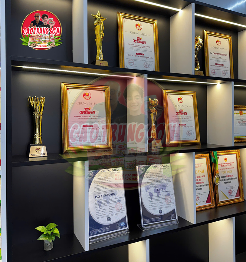 Thương hiệu Cao Trung Sơn đạt được nhiều chứng chỉ chất lượng uy tín
